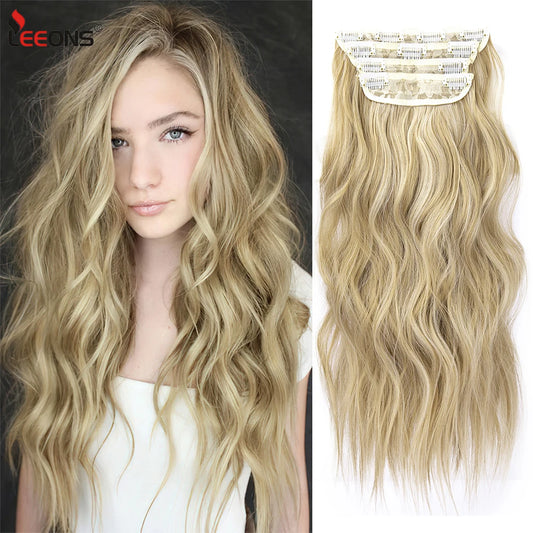 Thick Long Wavy  Clip In Hair Extensions 4 Pcs/Set 20 Inch 200g